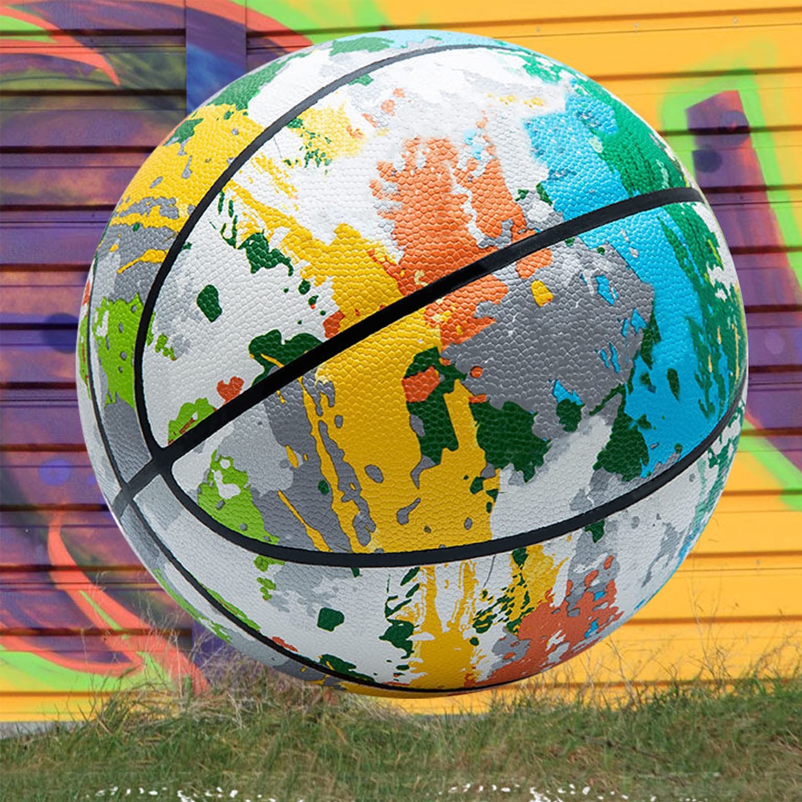 Amazon | 迷彩のバスケットボール、カラフル、個人、吸湿性PU、標準